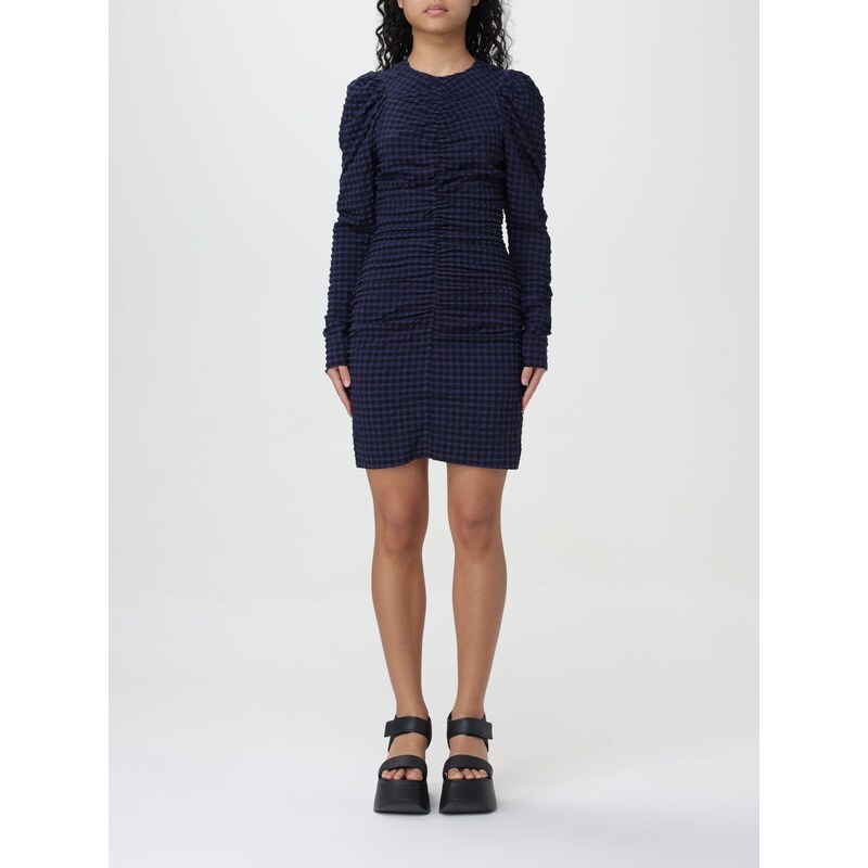 Abito Donna A Quadretti Manica Lunga FEOYA - Mezza Stagione Con Cintura - Nero, Taglie S-XXL