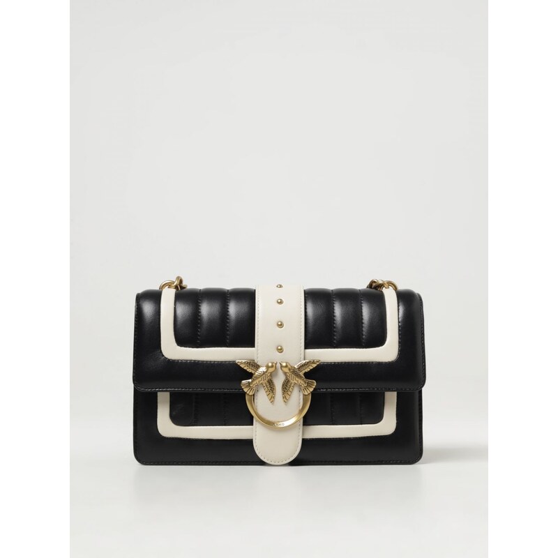 Pinko borsa Love One Mini Slouchy in suede laminato oro