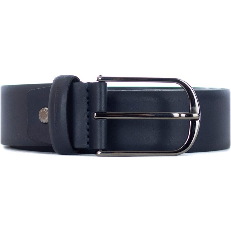 MOMO DESIGN - Cintura a in pelle con logo - Colore: Blu,Taglia: 100