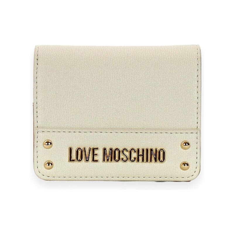 LOVE MOSCHINO - Portafoglio con logo e borchie - Taglia: TU,Colore: Avorio