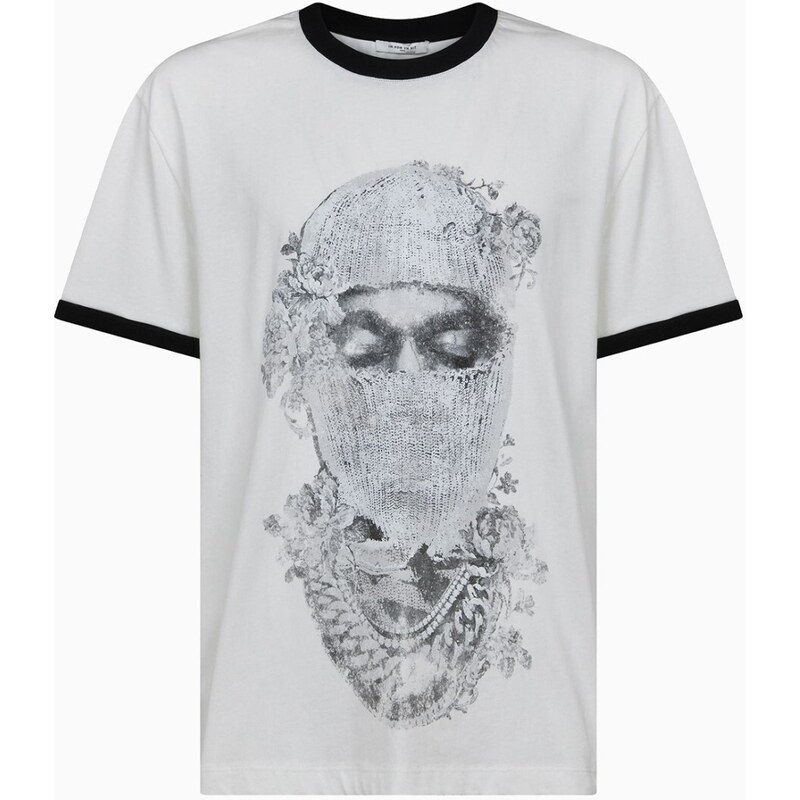 IH NOM UH NIT - T-shirt con stampa Mask Roses - Colore: Bianco,Taglia: L