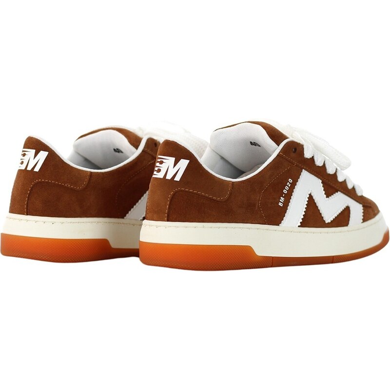 BRIAN MILLS - Sneakers in camoscio con logo - Colore: Marrone,Taglia: 40