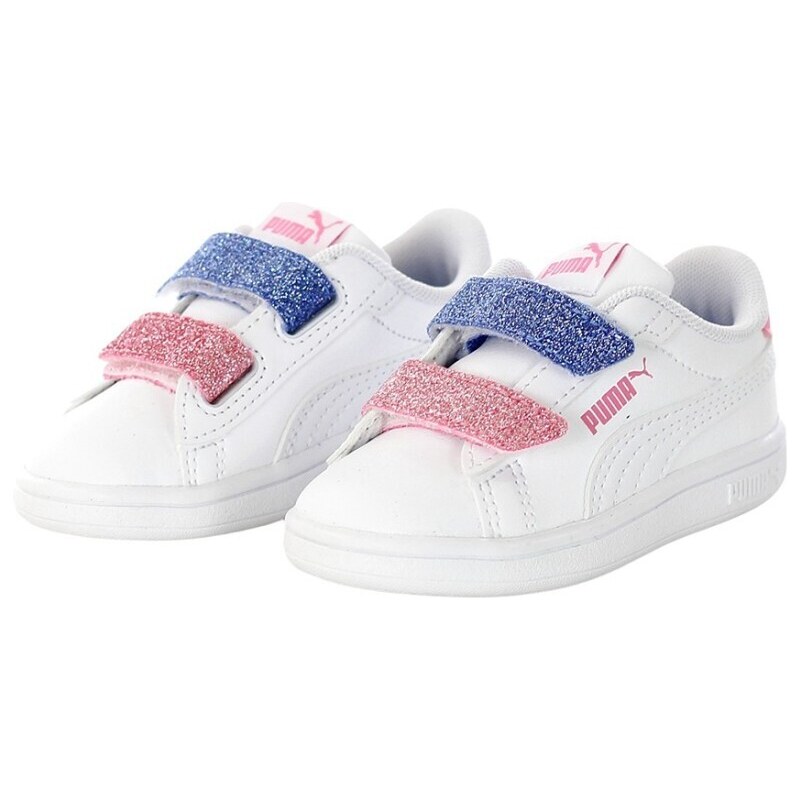 PUMA - Sneakers Smash 3.0 L Glitter Velcro V Infant - Colore: Bianco,Taglia: 21