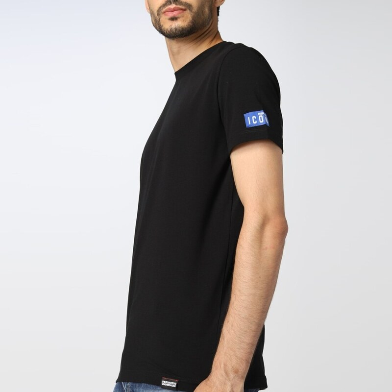 DSQUARED2 - T-shirt con patch logo - Colore: Nero,Taglia: L