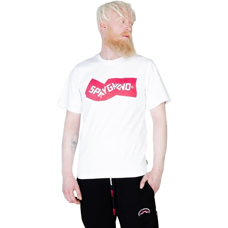SPRAYGROUND - T-shirt Crupled logo - Colore: Bianco,Taglia: XL
