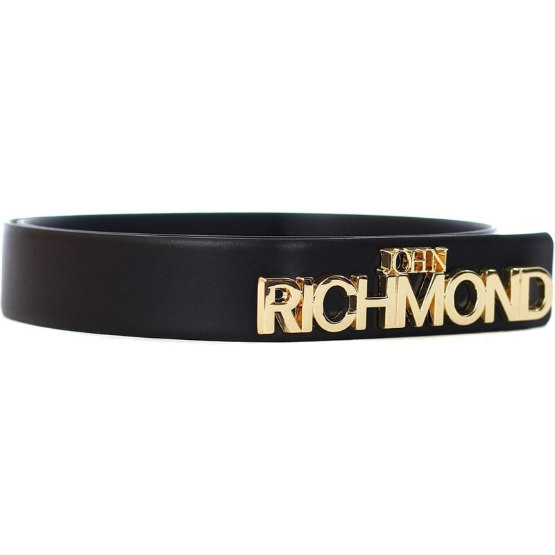 JOHN RICHMOND - Cintura con fibbia lettering - Colore: Nero,Taglia: 95