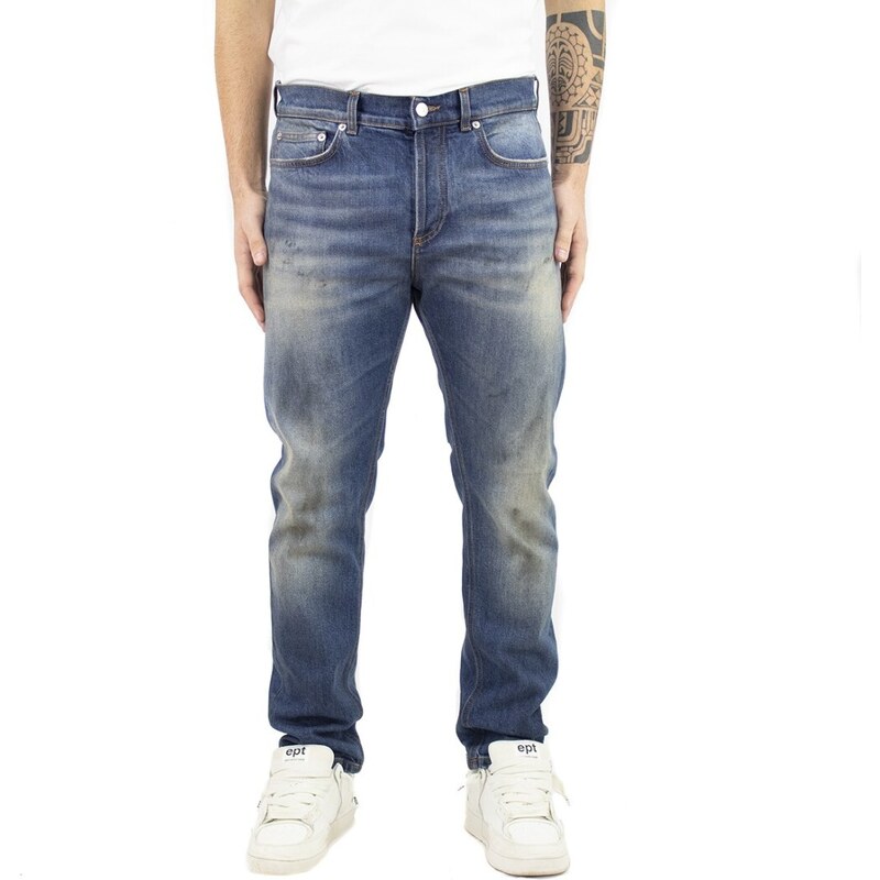GRIFONI - Jeans in denim con macchie - Colore: Blu,Taglia: 32