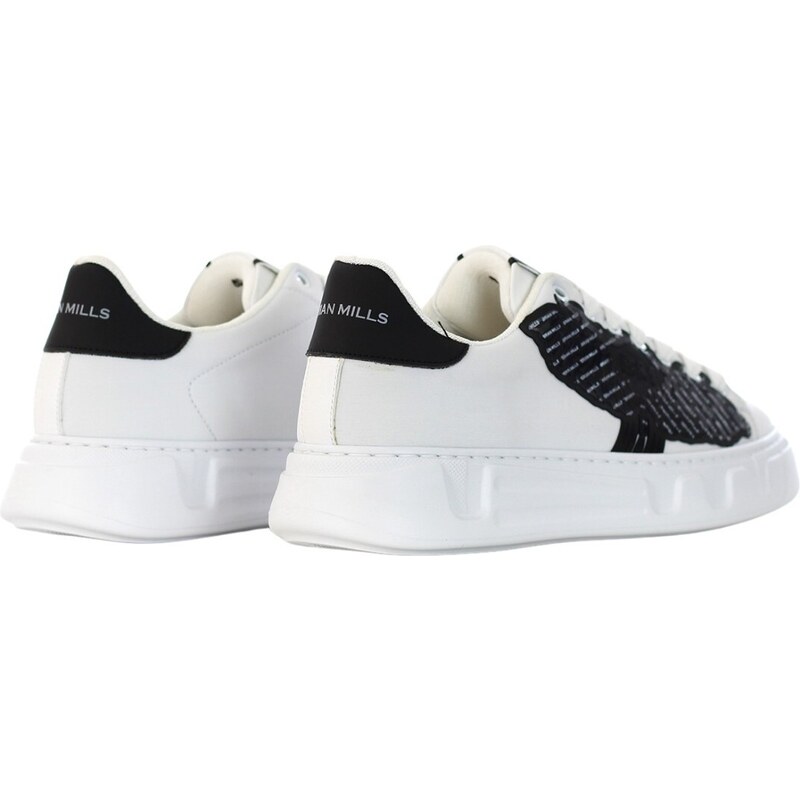 BRIAN MILLS - Sneakers in tessuto con patch logo - Colore: Bianco,Taglia: 41