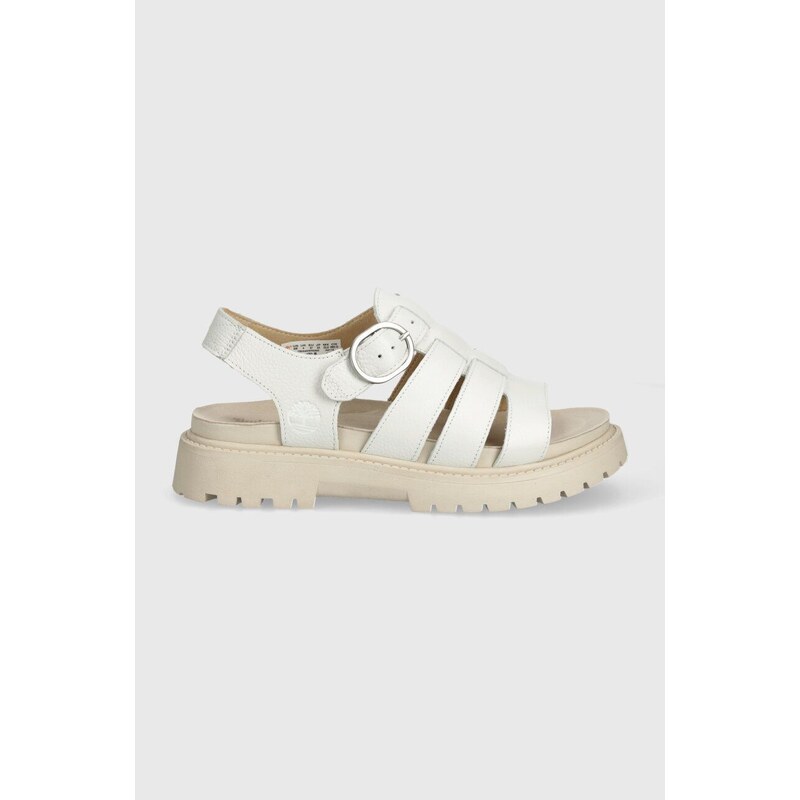 Timberland sandali in pelle Clairemont Way donna colore bianco TB0A62WREM21