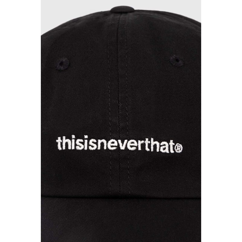 thisisneverthat berretto da baseball in cotone T-Logo Cap colore nero con applicazione TN240WHWBC01