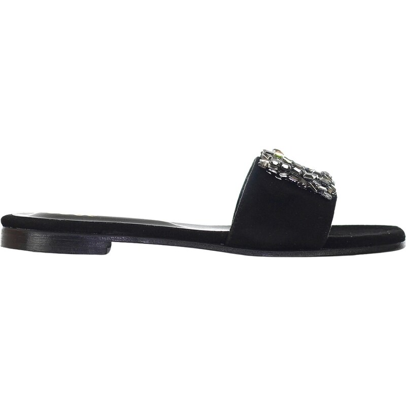 SIANO VIA ROMA - Sandalo con accessorio in pietre - Colore: Nero,Taglia: 40