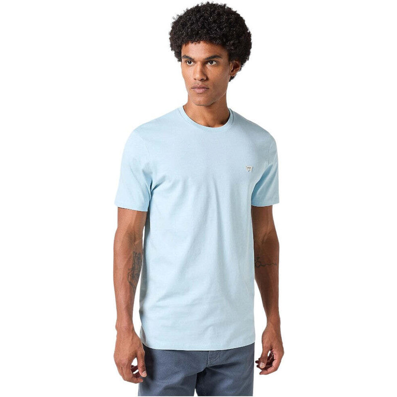 Wrangler t-shirt celeste logo piccolo 112350436