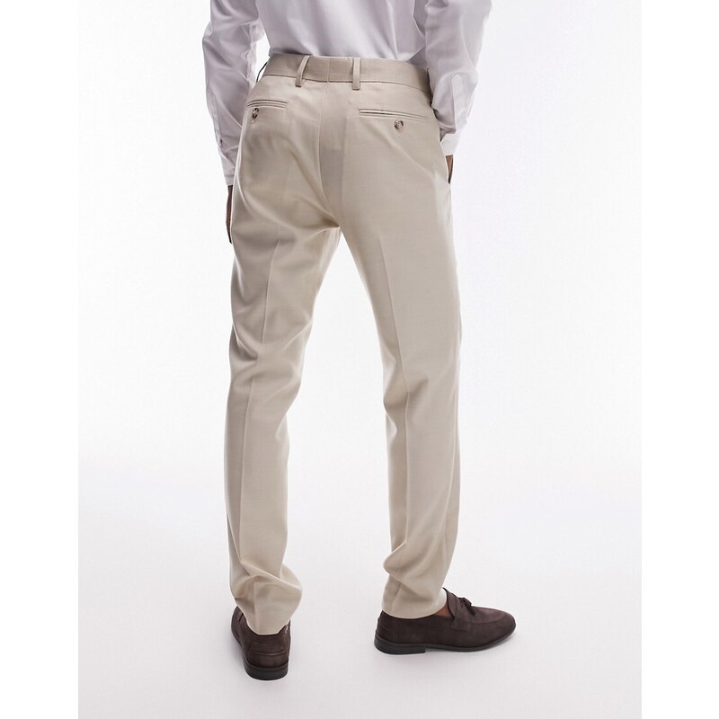 Topman - Pantaloni da abito skinny color pietra-Neutro