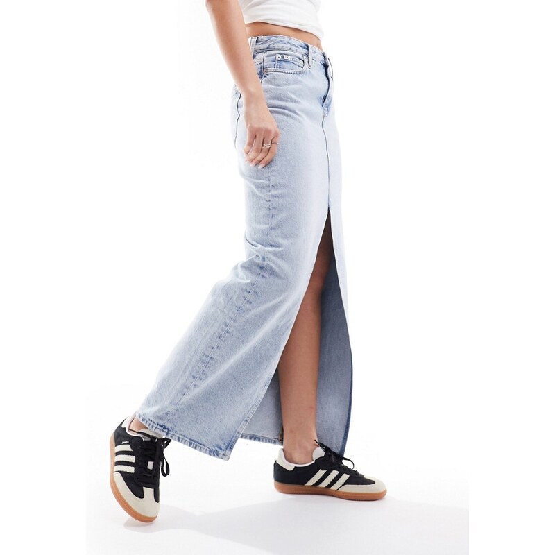 Calvin Klein Jeans - Gonna lunga di jeans lavaggio chiaro-Blu