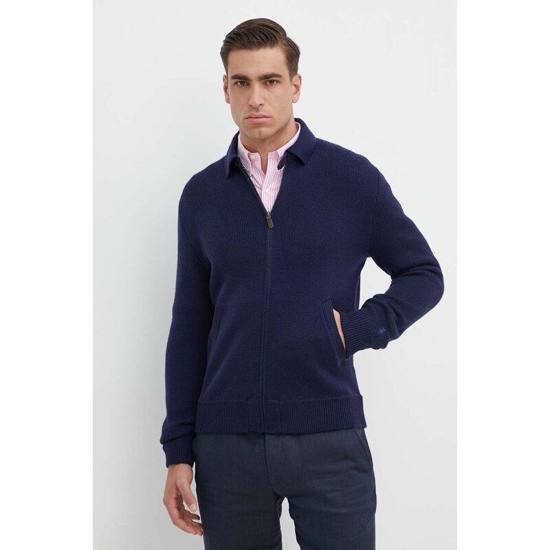 Polo Ralph Lauren cardigan in lana colore blu navy 710A33361