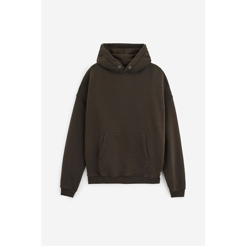 STAY HUMAN ON EARTH Felpa RELAXED HOODIE in cotone marrone