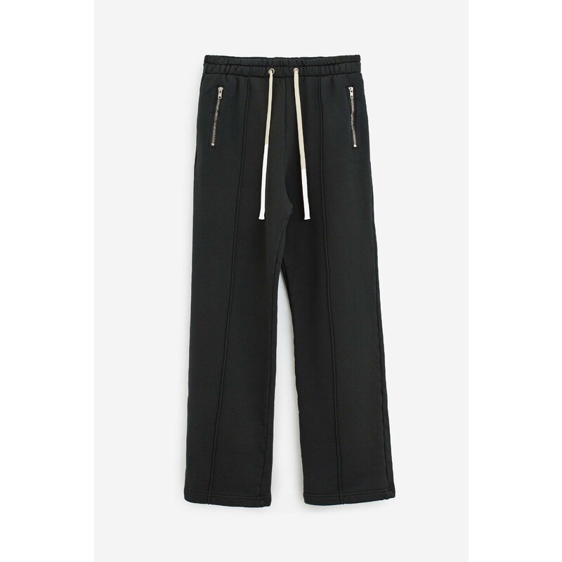 STAY HUMAN ON EARTH Pantalone RELAX ZIP SWEAT in cotone nero