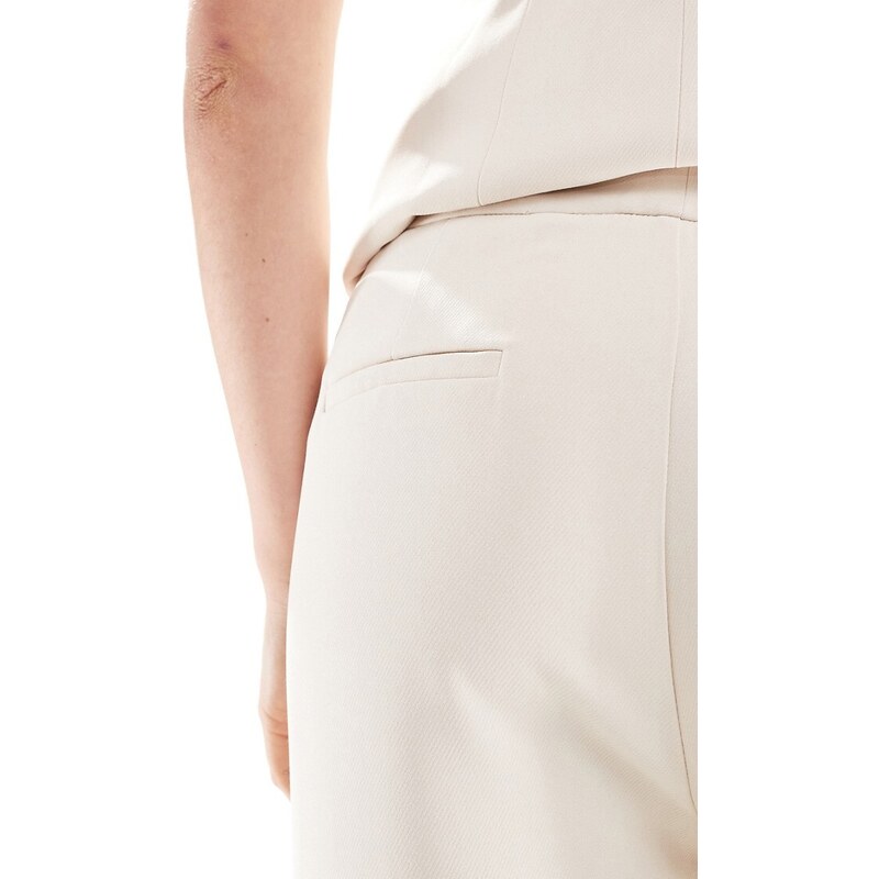 Style Cheat - Pantaloni sartoriali crema in coordinato-Bianco