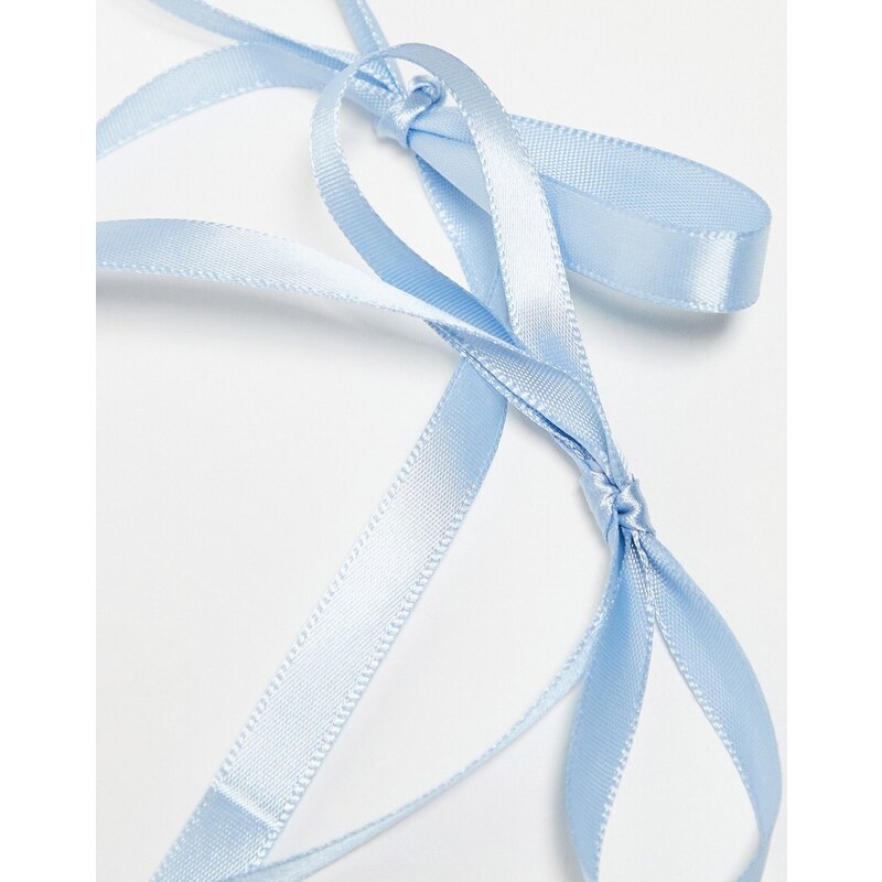 DesignB London DesignB - Confezione da 2 fiocchi per capelli in raso blu pallido