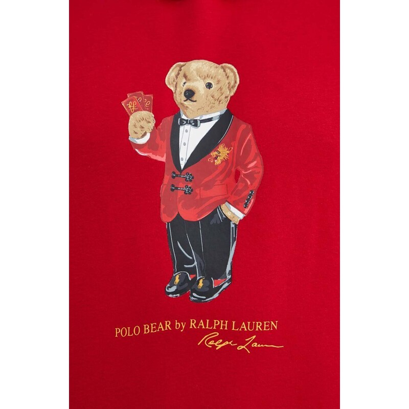 Polo Ralph Lauren felpa uomo colore rosso con cappuccio 710926120