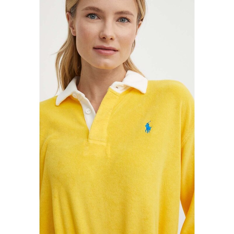 Polo Ralph Lauren camicia a maniche lunghe donna colore giallo 211936223
