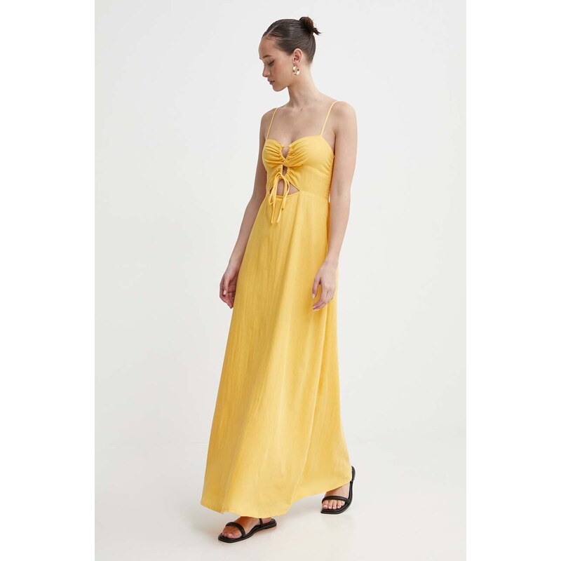 Billabong vestito con aggiunta di lino X It's Now Cool colore giallo ABJWD00681