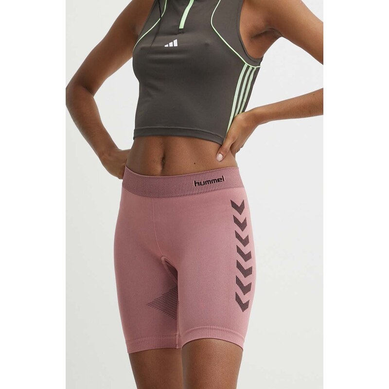Hummel pantaloncini da allenamento First Seamless colore rosa 212556