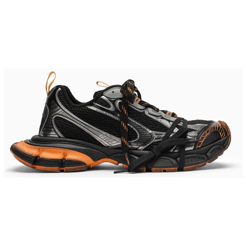 Balenciaga Sneaker 3XL nera/arancione/grigia in mesh e poliuretano