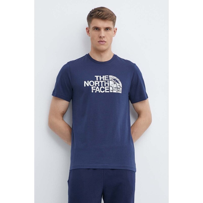 The North Face t-shirt in cotone uomo colore blu navy NF0A87NX8K21