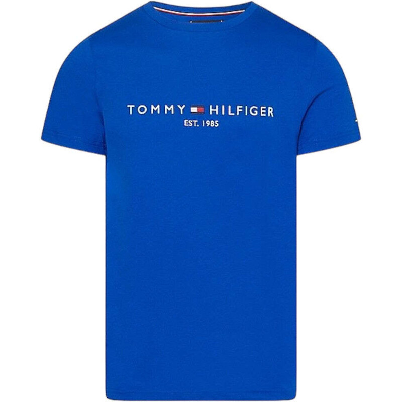 Tommy Hilfiger t-shirt bluette logo ricamato MW0MW11797