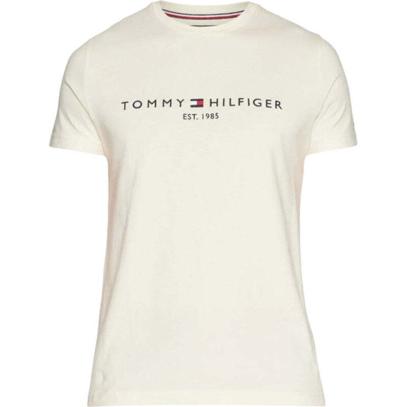 Tommy Hilfiger t-shirt crema logo ricamato MW0MW11797