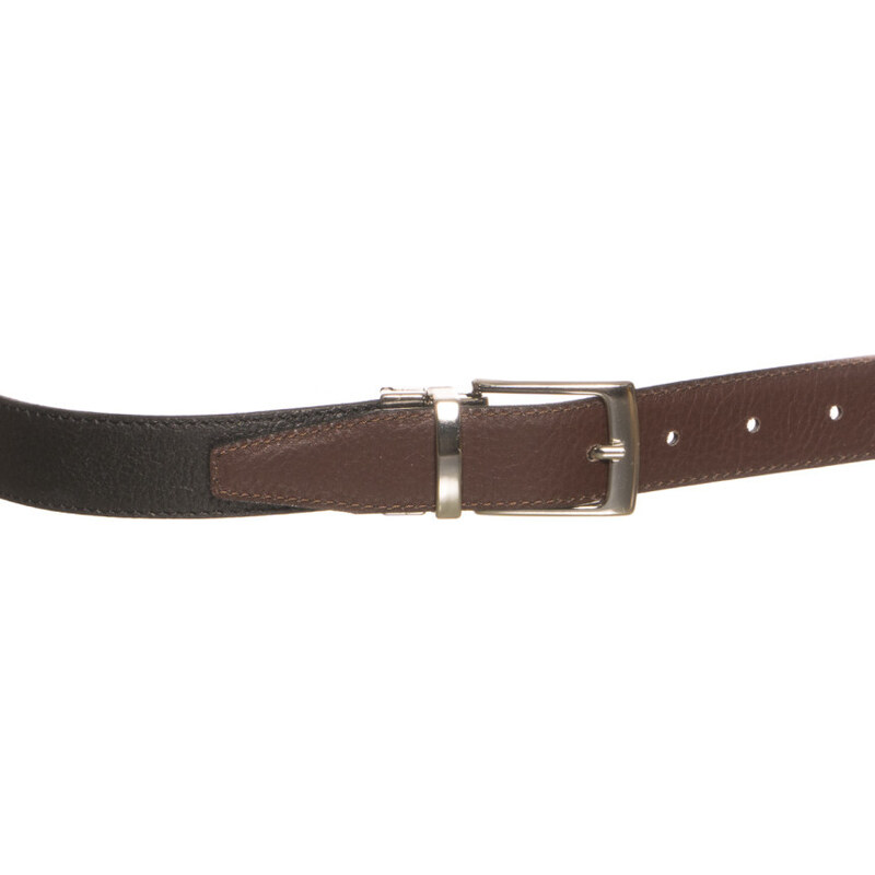 Leather Trend Bernardo - Cintura Reversibile Liscia Testa di Moro e Nero In Vera Pelle di Cervo Double fast