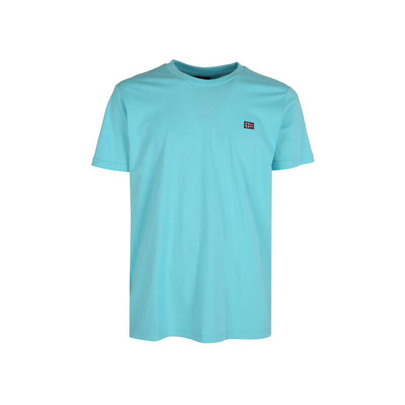 Norway T-shirt Girocollo Da Uomo In Cotone Manica Corta Blu Taglia Xxl