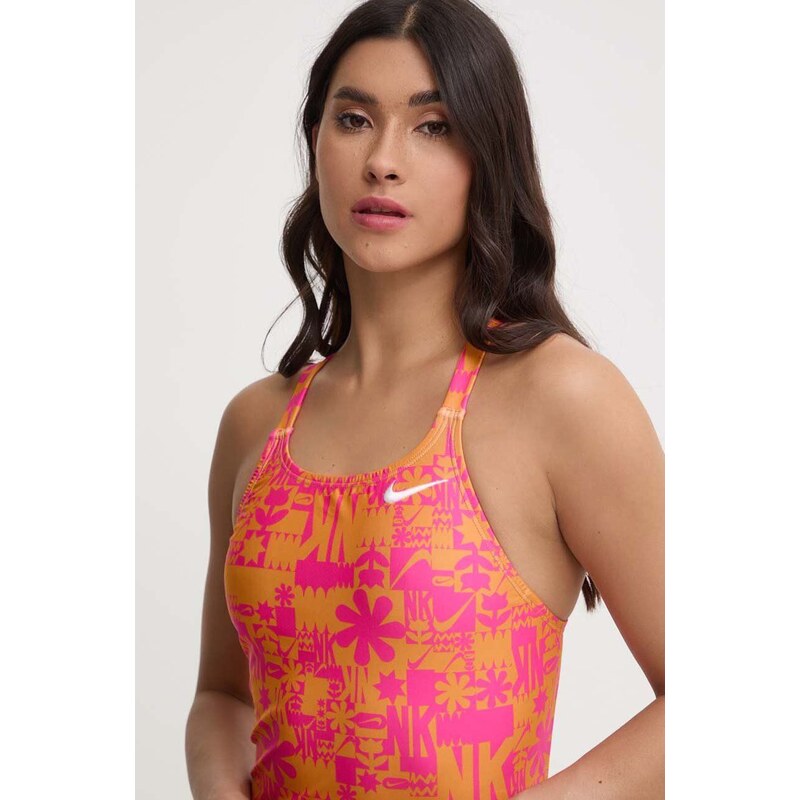 Nike costume da bagno intero Hydrastrong Multi Print colore arancione