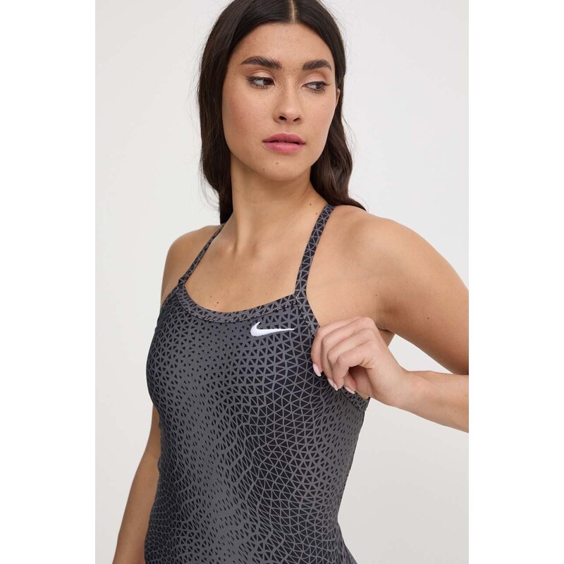 Nike costume da bagno intero Hydrastrong Delta colore grigio