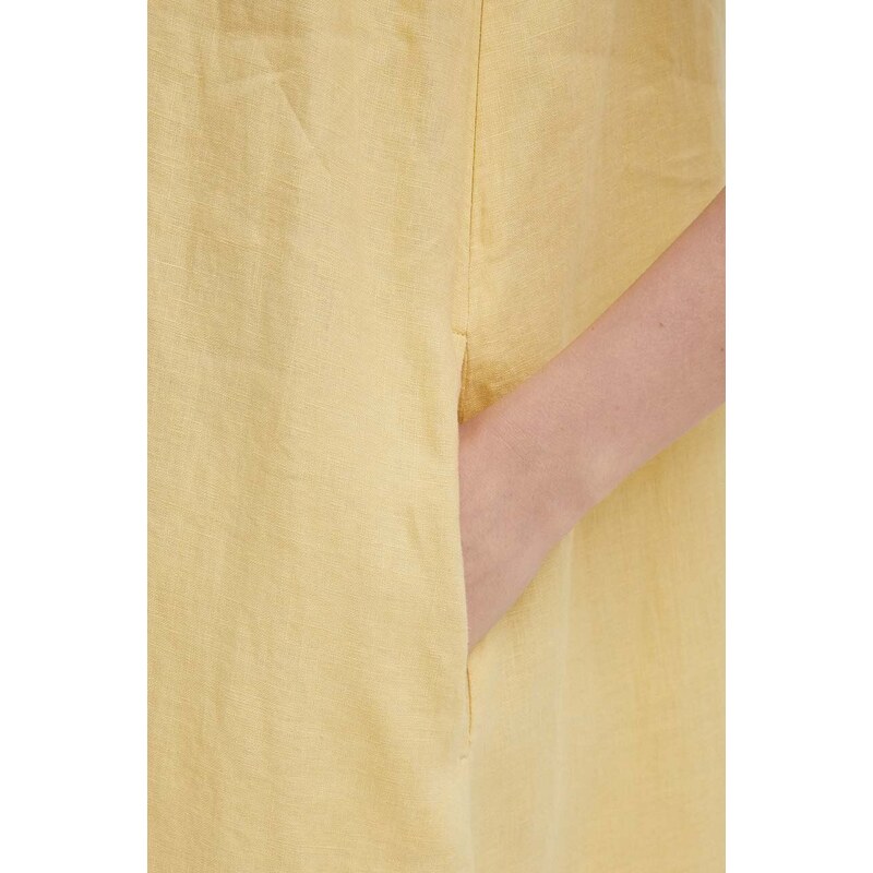 United Colors of Benetton vestito di lino colore giallo