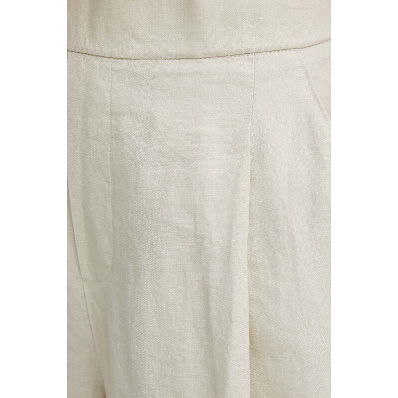 United Colors of Benetton pantaloncini in lino colore beige