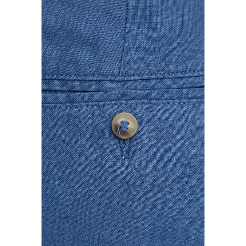 United Colors of Benetton pantaloncini in lino colore blu