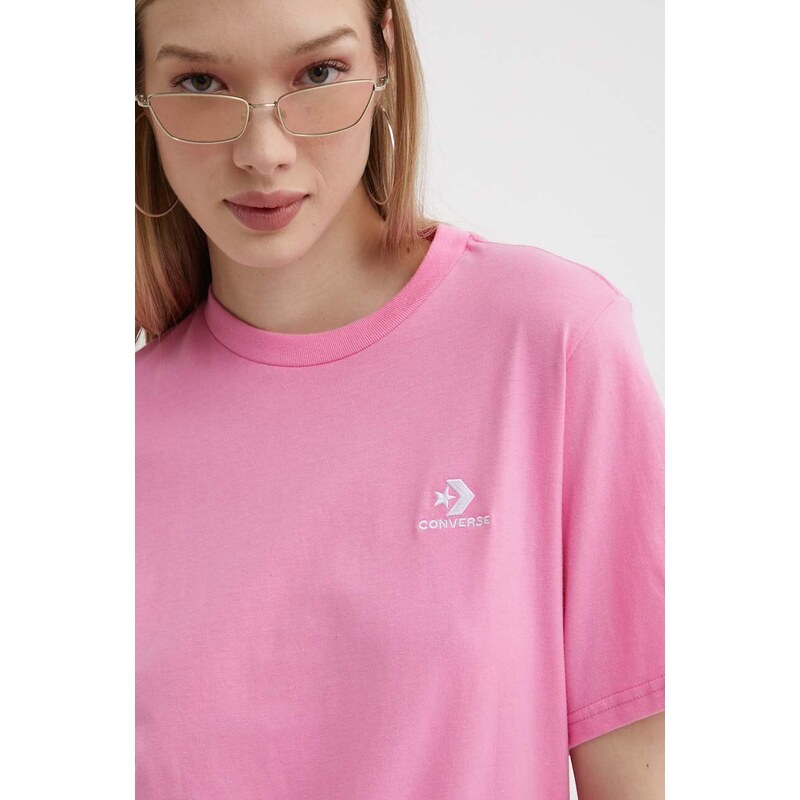 Converse t-shirt in cotone colore rosa