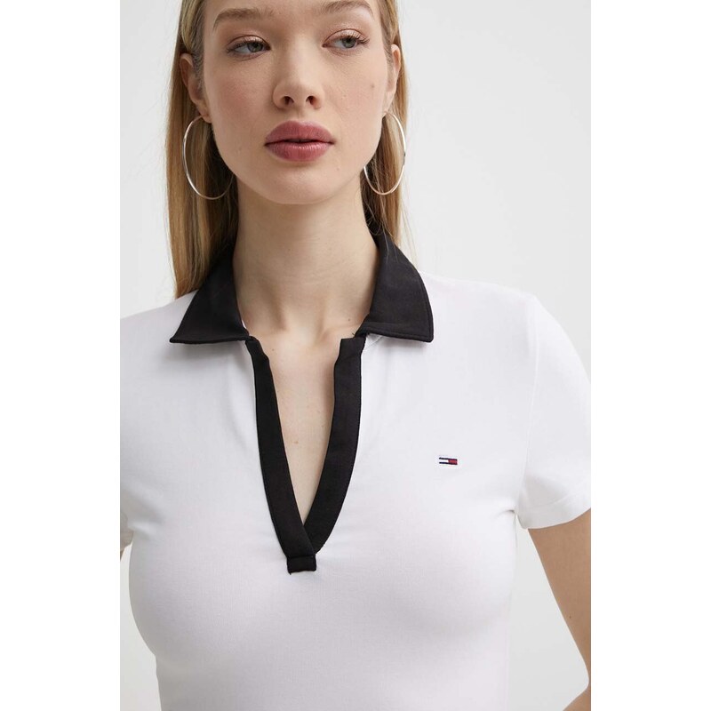 Tommy Jeans polo donna colore bianco DW0DW17225