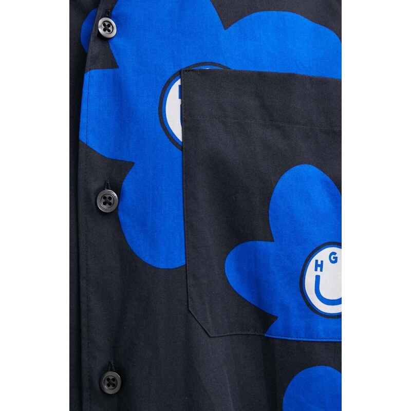 Hugo Blue camicia in cotone uomo colore nero 50513855