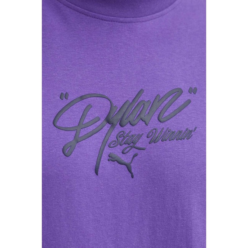Puma t-shirt in cotone uomo colore violetto 625271