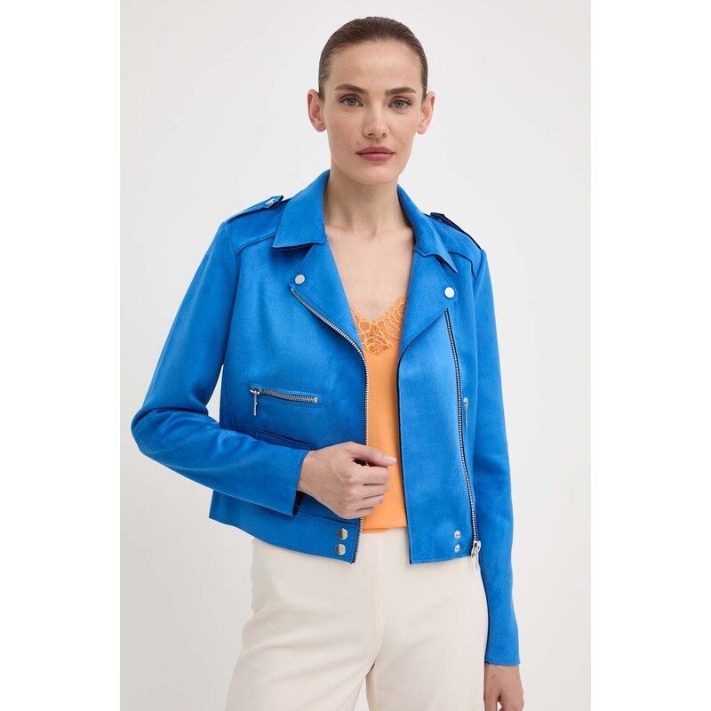 Morgan giacca da motociclista GOUSMI donna colore blu GOUSMI