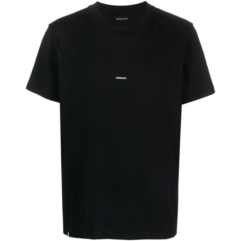 PATRIZIA PEPE T-shirt nera mini logo petto
