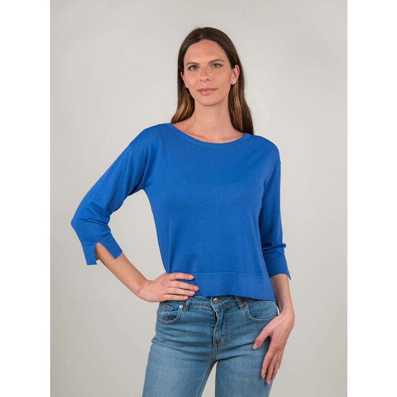 T-shirt Femme Violet/Bluet - Manches Longues - Taille Comode - Occasion Très Bon État