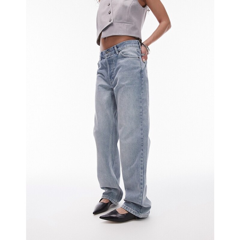 Topshop - Solice - Jeans grigio candeggiato