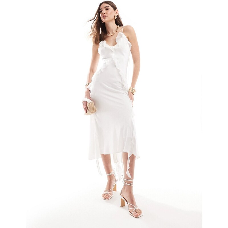 Abito Estivo Corto In Cotone Donna | Floreale Con Collo A Volant E Spalline Sottili, Comodo