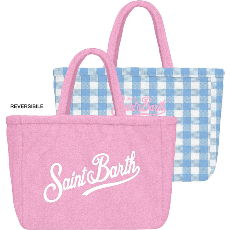 Mc2 Saint Barth Micro Borsa In Canvas A Righe Azzurre PHONE001/02689L