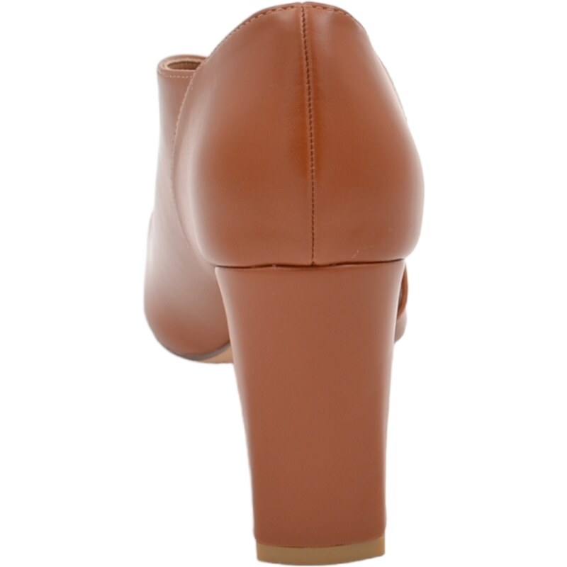 Malu Shoes Tronchetto donna stivaletto spuntatina in pelle cuoio tacco doppio 8 cm con apertura laterale punta quadrata moda