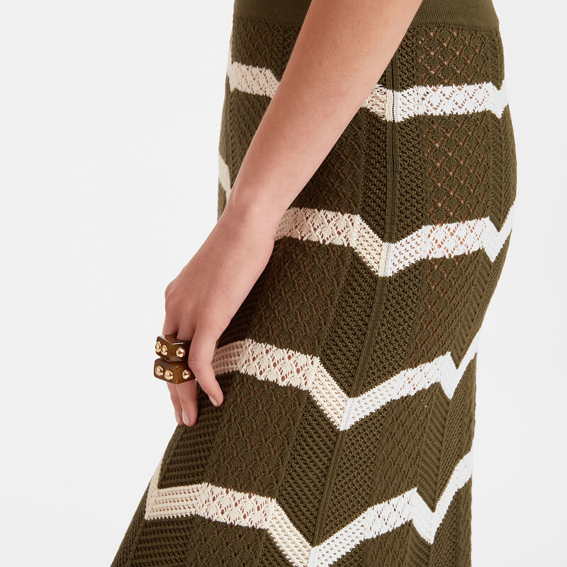 La DoubleJ Skirts gend - Chevron Skirt Solid Camouflage L 100% Cotton